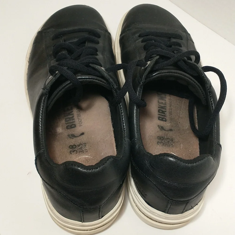 Birkenstock Bend Low Leather Black Sneaker, Euro 38,‎ US Size 7, Gram Core